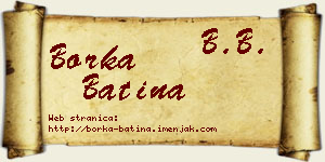 Borka Batina vizit kartica